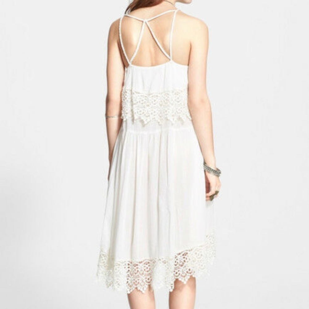 NEW-ish Free People Crinkled Crepe Star Slip Dress - Picture 2 of 5